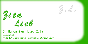 zita lieb business card